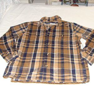 OLD NAVY Tan & Black PLAID FLANNEL Jacket SHACKET Sz XL (Men's)